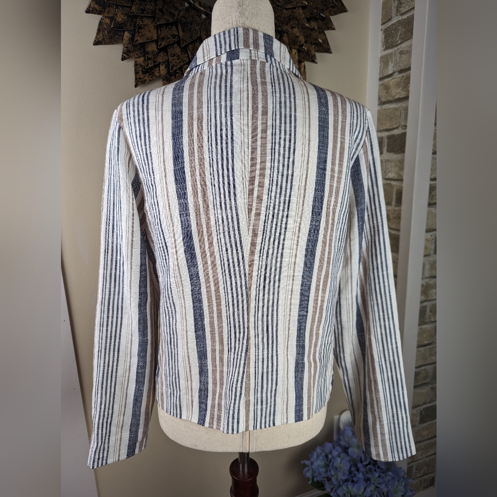 NWT JustFab Striped One Button Blazer Size L - Picture 2 of 4
